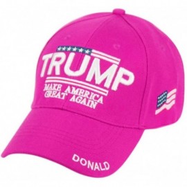 Baseball Caps Trump with American Flag Baesball Cap - Hot Pink - C712J888WNN $14.36