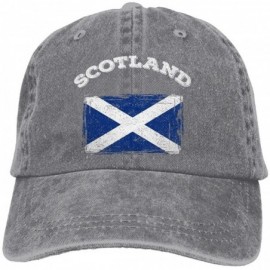 Baseball Caps Men&Women Adjustable Yarn-Dyed Denim Baseball Caps Scotland Flag Hiphop Cap - Ash - CJ18K2U4IQY $25.23