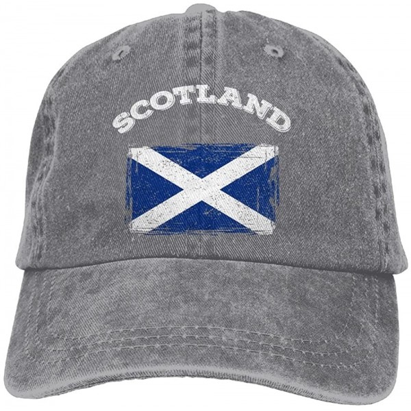 Baseball Caps Men&Women Adjustable Yarn-Dyed Denim Baseball Caps Scotland Flag Hiphop Cap - Ash - CJ18K2U4IQY $13.11