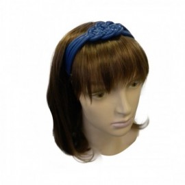 Headbands Blue Braided Leather Knotted Headwrap Hair Band Elastic Fashion Headband - Blue - CK11OWH904B $8.72
