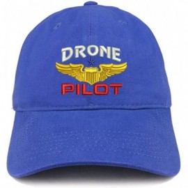 Baseball Caps Drone Pilot Aviation Wing Embroidered Soft Crown 100% Brushed Cotton Cap - Royal - CT17YTW95ST $18.15