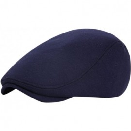 Newsboy Caps Men's Cotton Flat Cap Newsboy Hunting Hat Cotton Spring Autumn Winter Hat - Blue - C718232X6IL $10.75