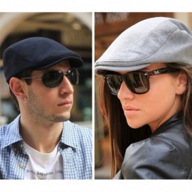 Newsboy Caps Men's Cotton Flat Cap Newsboy Hunting Hat Cotton Spring Autumn Winter Hat - Blue - C718232X6IL $10.75