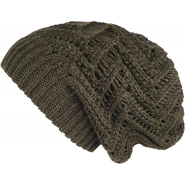 Skullies & Beanies Knit Oversized Slouchy Chunky Soft Warm Winter Baggy Beanie Hat - Dark Olive - CF18I6NZ6US $9.49