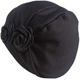 Skullies & Beanies Chemo Turban Headwear Flower Beanie Scarf Cap Head Wrap Hair Loss Hat for Cancer Patient - Black+navy+wine...