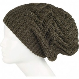 Skullies & Beanies Knit Oversized Slouchy Chunky Soft Warm Winter Baggy Beanie Hat - Dark Olive - CF18I6NZ6US $9.49