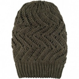 Skullies & Beanies Knit Oversized Slouchy Chunky Soft Warm Winter Baggy Beanie Hat - Dark Olive - CF18I6NZ6US $9.49