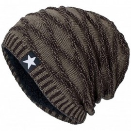 Skullies & Beanies Clearance Unisex Knit Hat Winter Warm Ski Baggy Slouchy Beanie Skull Cap - Khaki-a - CW18K6NMZU4 $16.59
