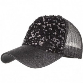 Baseball Caps Women's Fashion Truck Dad Hat Fully Studded Rhinestone Adjustable Cotton Baseball Cap Sparkle Mesh Back Hat - C...