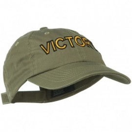 Baseball Caps Victory Embroidered Washed Cap - Olive - CP11MJ3TAUN $21.49