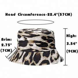 Bucket Hats Reversible Leopard Bucket Hats Women Fashion Floppy Sun Cap Packable Fisherman Hat - P-cheetah - CP1970CUEGA $8.32
