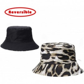 Bucket Hats Reversible Leopard Bucket Hats Women Fashion Floppy Sun Cap Packable Fisherman Hat - P-cheetah - CP1970CUEGA $8.32