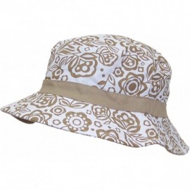 Bucket Hats Reversible Summer Floppy Bucket Hat W/Hawaiian Designs (One Size) - Tan - C711VA3GU01 $20.74