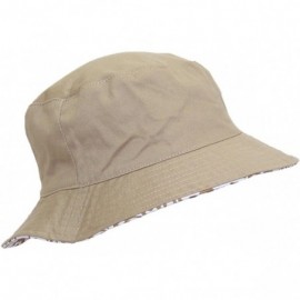Bucket Hats Reversible Summer Floppy Bucket Hat W/Hawaiian Designs (One Size) - Tan - C711VA3GU01 $8.15