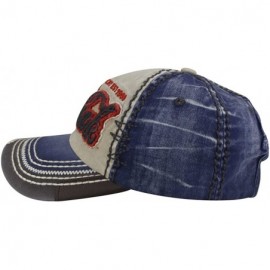 Baseball Caps Rock Shark Distressed Vintage Cotton Embroidered Baseball Cap Snapback Hat - Blue - C012DRLGBB7 $9.85