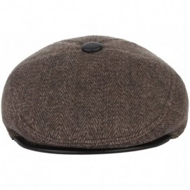 Newsboy Caps Men's Woolen Earflap Newsboy Beret Hat Cabbie Flap Cap with Earmuff - Brown - C0187DEXMX9 $10.27