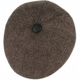 Newsboy Caps Men's Woolen Earflap Newsboy Beret Hat Cabbie Flap Cap with Earmuff - Brown - C0187DEXMX9 $10.27