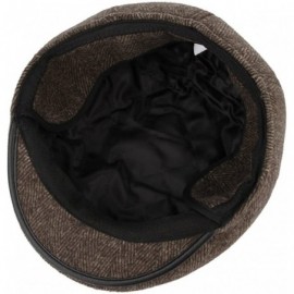 Newsboy Caps Men's Woolen Earflap Newsboy Beret Hat Cabbie Flap Cap with Earmuff - Brown - C0187DEXMX9 $10.27