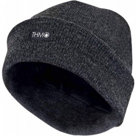 Skullies & Beanies Mens Thermal Winter Knitted Beanie Hat with 40g Thinsulate Insulation - Charcoal - C218WUO49C5 $22.92
