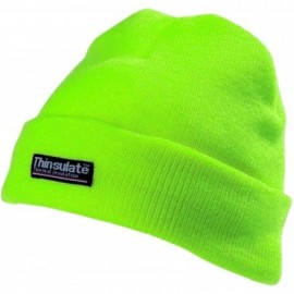 Skullies & Beanies Unisex Hi-Vis Thermal 3M Thinsulate Winter Hat - Lime - CU11J60TWBP $9.70