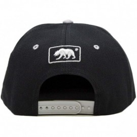 Baseball Caps California Republic Bear Logo Snapbacks Flat Brim Adjustable Snapback Hat Cap - Black Gray 01 - CU195IO6T0H $8.53