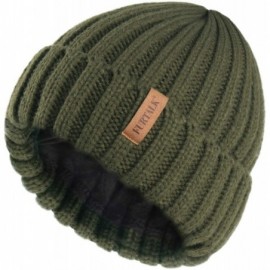 Skullies & Beanies Winter Beanie for Women Fleece Lined Warm Knitted Skull Cap Winter Hat - 09-pine Green - CK18UWHZ0UT $23.83