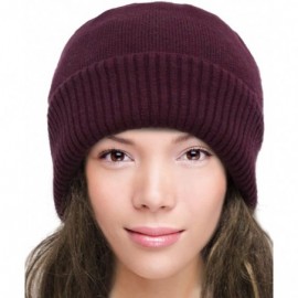 Skullies & Beanies Women's Dual Layer Reversible Beanie Hat - Burgundy - CW187D6DO9Z $19.02