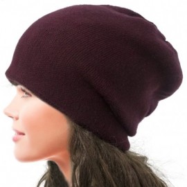 Skullies & Beanies Women's Dual Layer Reversible Beanie Hat - Burgundy - CW187D6DO9Z $19.02