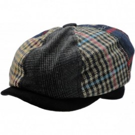 Newsboy Caps Men's Wool Blend Applejack Houndstooth Plaid Ivy Newsboy Hat - Multi-brown - CK185QMTA4R $21.24
