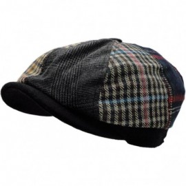 Newsboy Caps Men's Wool Blend Applejack Houndstooth Plaid Ivy Newsboy Hat - Multi-brown - CK185QMTA4R $8.34