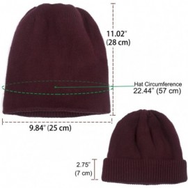 Skullies & Beanies Women's Dual Layer Reversible Beanie Hat - Burgundy - CW187D6DO9Z $19.02