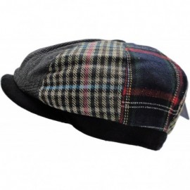 Newsboy Caps Men's Wool Blend Applejack Houndstooth Plaid Ivy Newsboy Hat - Multi-brown - CK185QMTA4R $8.34