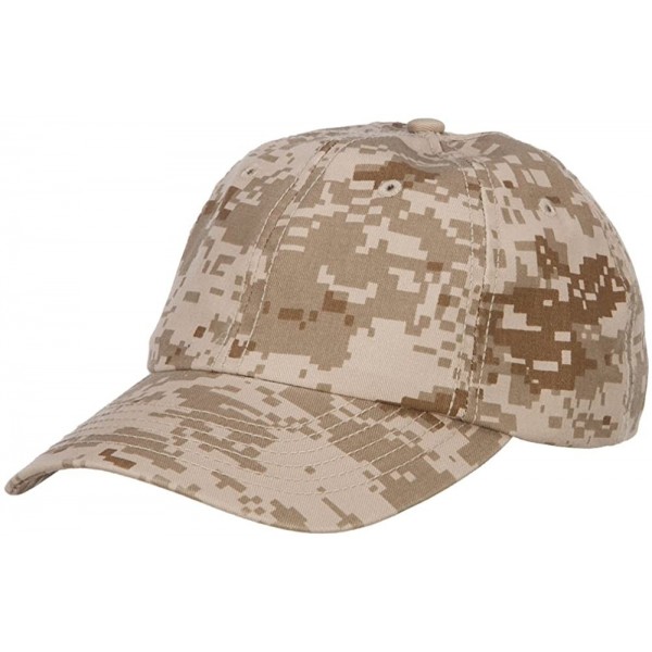 Baseball Caps Enzyme Washed Camo Cap - Desert Digital - C218EG63SDT $19.22