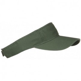 Visors Pro Style Cotton Twill Washed Visor - Olive - CH1153M7MC1 $8.56