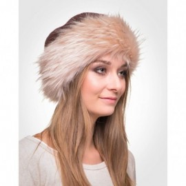 Bomber Hats Faux Fur Trimmed Winter Hat for Women - Classy Russian Hat with Fleece - Brown - Ivory Fox - C512LWE8AK5 $21.57