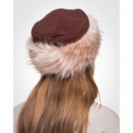 Bomber Hats Faux Fur Trimmed Winter Hat for Women - Classy Russian Hat with Fleece - Brown - Ivory Fox - C512LWE8AK5 $21.57