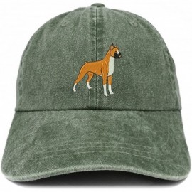 Baseball Caps Boxer Embroidered Dog Theme Low Profile Dad Hat Cotton Cap - Dark Green - C3185LT09GS $20.81