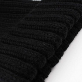 Skullies & Beanies Winter Knitted Beanie Hat Soft Warm Wool Hat with Removable Faux Fur Pom Pom - Black - CK18IHC7N0K $10.38