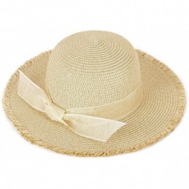 Sun Hats Women Foldable Straw Hat Bowknot Edge Wide Brim Beach Sun Hat - Beige - C618OLAS7A3 $24.89