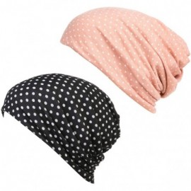 Skullies & Beanies Flower Printed Beanie Women Turban Headband Chemo Cap - 2 Pack Set 19 - CK18WLL77NW $16.27