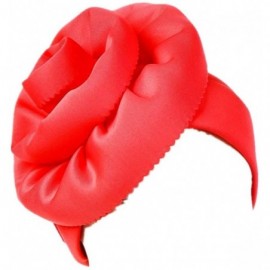 Skullies & Beanies Women Big Flower Silk Cotton Turban Beanies Headwear Satin Bonnet Head Wrap Chemo Hair Loss Cap Hat - CV18...