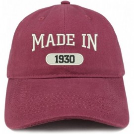 Baseball Caps Made in 1930 Embroidered 90th Birthday Brushed Cotton Cap - Maroon - CY18C9DSTIS $13.35