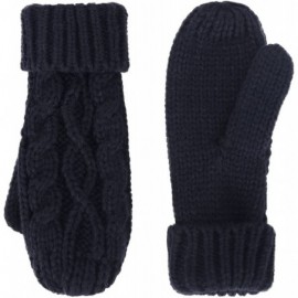 Skullies & Beanies Adult Women's 3 Piece Winter Set - Pompom Beanie Hat- Scarf- Mittens - Black Tassels Glove W/ Lined - CI18...