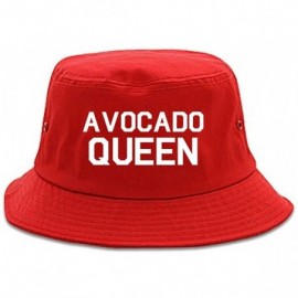 Bucket Hats Avocado Queen Vegan Bucket Hat - Red - C3188MADU34 $25.00