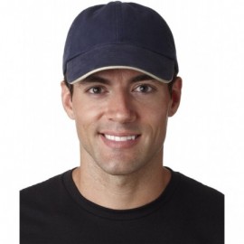 Baseball Caps Cotton Sandwich Cap - Navy/ Stone - C611GXUQ3XL $10.16