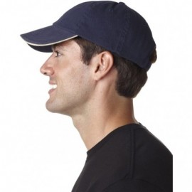 Baseball Caps Cotton Sandwich Cap - Navy/ Stone - C611GXUQ3XL $10.16