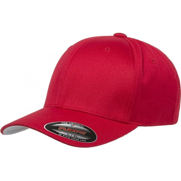 Baseball Caps Premium Original Wooly Combed Twill Cap 6277 (S/M (6 3/4-7 1/4)- Red) - C311DLCZ7ZT $9.62