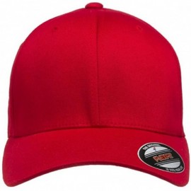 Baseball Caps Premium Original Wooly Combed Twill Cap 6277 (S/M (6 3/4-7 1/4)- Red) - C311DLCZ7ZT $9.62