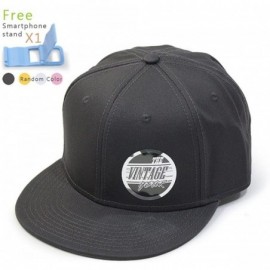 Baseball Caps Premium Plain Cotton Twill Adjustable Flat Bill Snapback Hats Baseball Caps - Charocoal Gray - CT12BIX4K7X $13.54