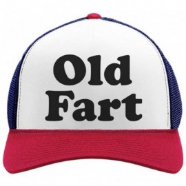 Baseball Caps Old Fart - Funny Birthday Gift For Father - Dad Joke Trucker Hat Mesh Cap - Blue/White/Red - CY18R3RXZZH $11.82